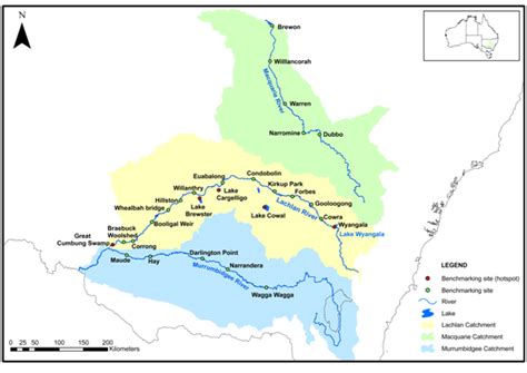 map  lachlan treatment sites macquarie  murrumbidgee control  scientific