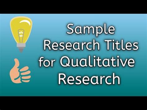 sample research titles  qualitative research youtube