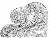 Coloring Pages Ocean Waves Wave Tsunami Colouring Water Sheets Adult Adults Printable Print Sea Drawing Color Kids Big Getcolorings Getdrawings sketch template