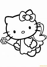 Coloring Pages Kitty Hello Fairy Color Printable Drawing Print Paper Cartoons sketch template