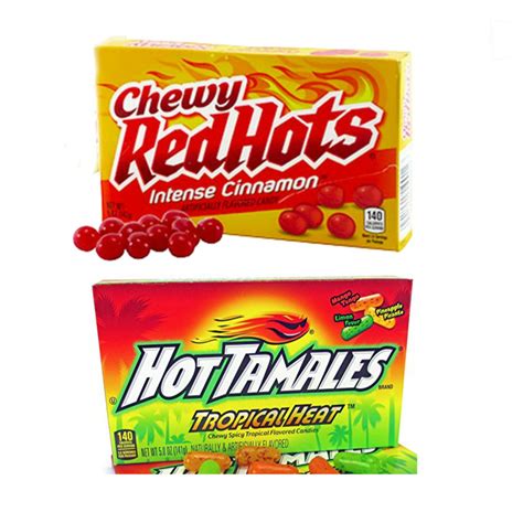chewy red hots and tropical heat hot tamales candy