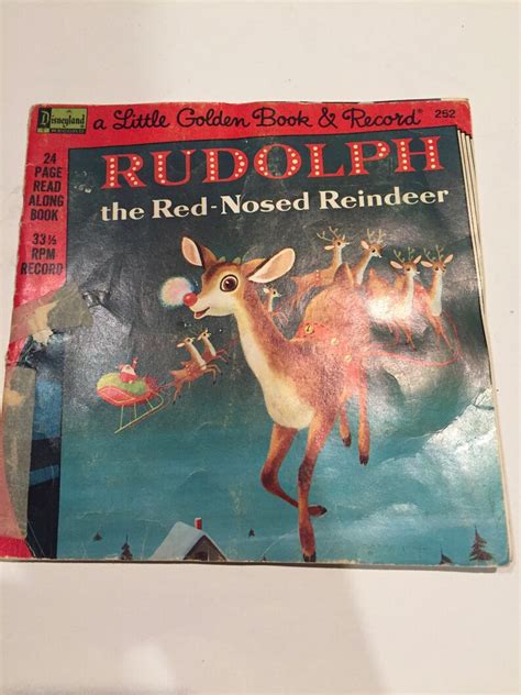vintage rudolph  red nosed reindeer record  story book etsy