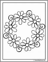 Daisy Coloring Pages Adults Daisies Swirl Garland Template Colorwithfuzzy sketch template