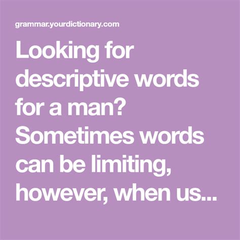 descriptive words   man descriptive words descriptive words