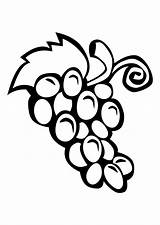 Coloring Pages Grapes Grape Clip Printable Clipart Kids sketch template