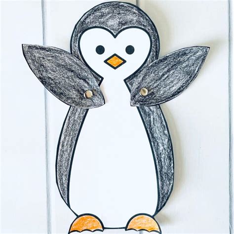 paper penguin craft  flippers  move  printable