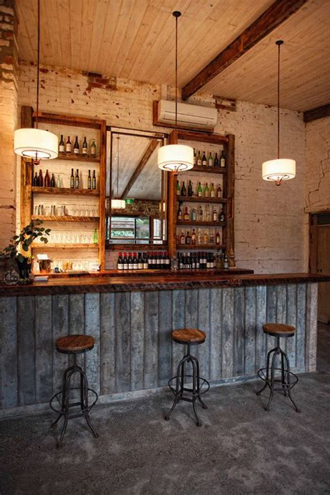 rustic wood basement bar decor homemydesign
