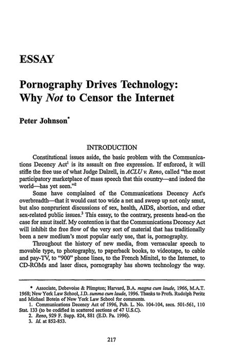 pornography drives technology why not to censor the internet essay 49 federal communications