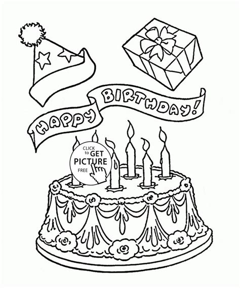 happy birthday party card coloring page  kids holiday coloring