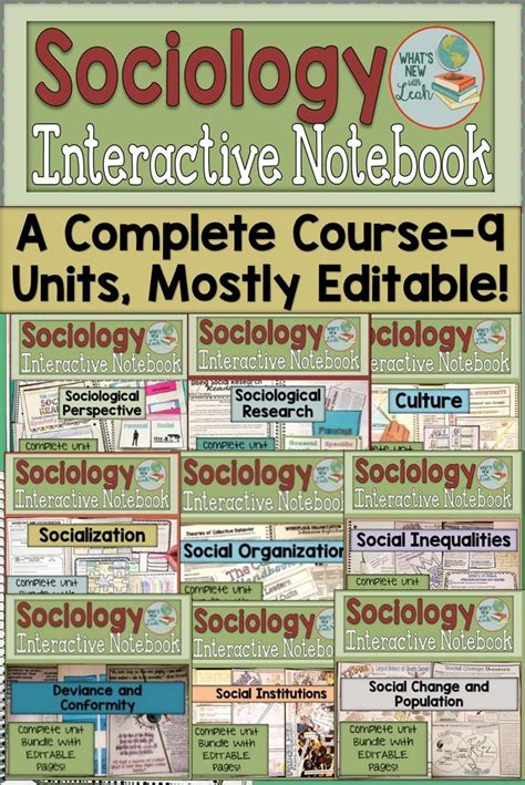 sociology interactive notebook complete curriculum mega