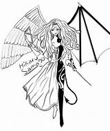 Angel Demon Coloring Pages Anime Half Angels Demons Devil Drawings Wings Drawing Hikaru Digital Google Search Deviantart Tattoo Color Clipartmag sketch template