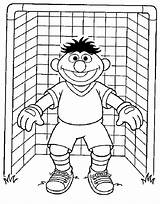 Ernie Sesame Bert Goalkeeper Portero Coloringhome sketch template