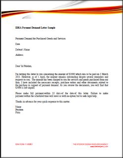 demand letter  money owed template business