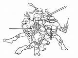 Ninja Turtles Coloring Pages Kids Characters sketch template