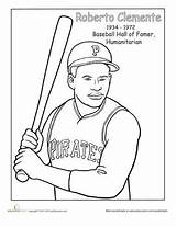 Roberto Coloring Hispanic Pages Famous Clemente Heritage Month Clipart Worksheets Hispanics Sheets Latino Americans Worksheet History Education Activities Baseball Culture sketch template