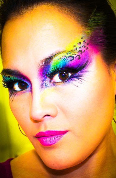 Lisa Frank Makeup Colorful Neon Long Lashes And Leopard