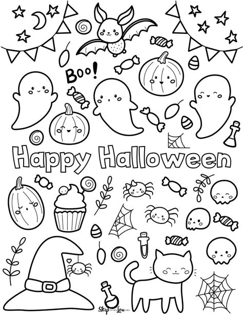 coloring pages happy halloween cute drawings coloring page