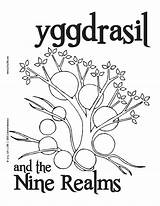 Wiccan Realms Yggdrasil sketch template