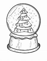 Globe Snow Coloring Christmas Pages Tree Printable Xmas Drawing Kids Snowglobe Globes Print Sheets Easy Colouring Color Sheet Snowglobes Printcolorfun sketch template