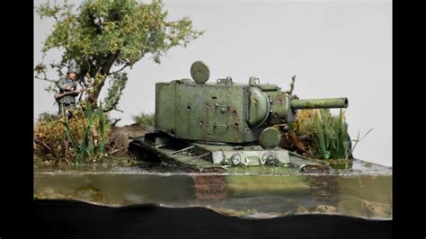 kv  russian tank abandoned  water  diorama  youtube
