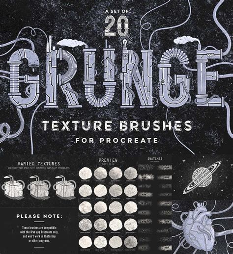 procreate grunge texture brushes