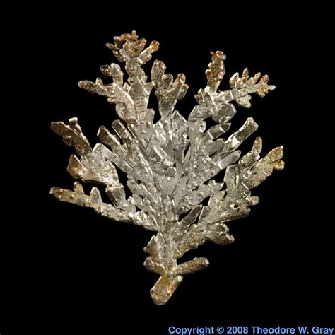 dendritic crystal  sample   element silver   periodic table
