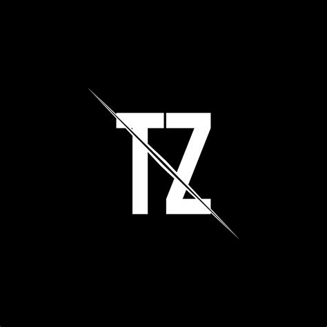 tz logo monogram  slash style design template  vector art