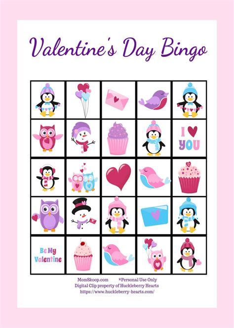 printable valentines day bingo cards momskoop
