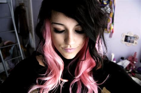 beautiful black hair coloured hair dyed hair fashion