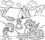 Coloring Pages Fishing Scouts Boy Hiking Camping Going Scout Summer Man Color Print Colouring Kids Tocolor Sheets Template Grandpa Printable sketch template