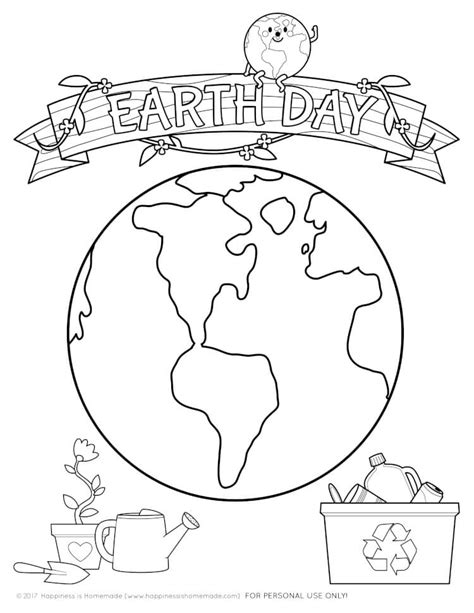 earth day coloring page happiness  homemade