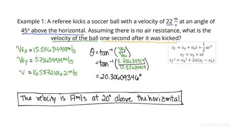 solve  final velocity   projectile launched   angle