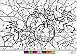 Halloween Number Color Coloring Printable Witches Pages Pumkins Kids Printables Worksheets Colors sketch template