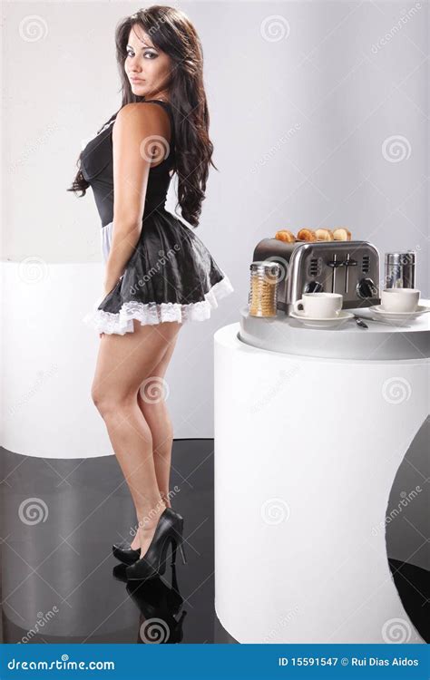 French Maid Stock Image Image Of Bread Maid Knife 15591547