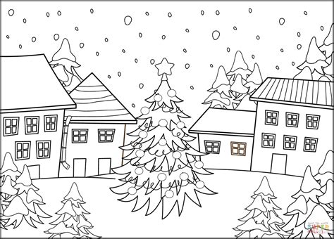 printable christmas village coloring pages    porn