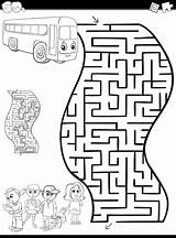Labyrinth Maze Coloring Premium Vector sketch template