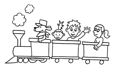gallery  simple train engine coloring page