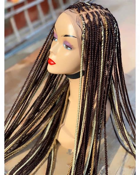 scanty box braids made with full lace two tones color 33 27 etsy