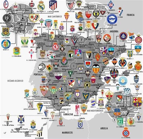 map  spain showing  locations   football team