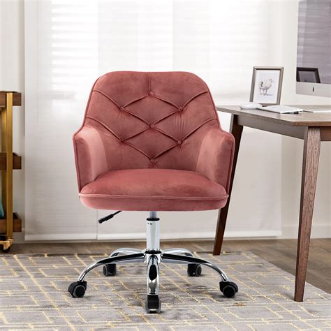 computer desk chair modern swivel velvet vanity chair  wheels ergonomic office chair