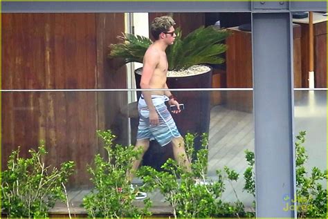 niall horan shows off shirtless bod while hanging on rio