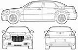 Blueprint Car Chrysler Drawings Lowrider 300c Cars Coloring Drawing sketch template