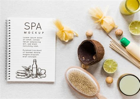 psd top view therapeutic spa concept  mock