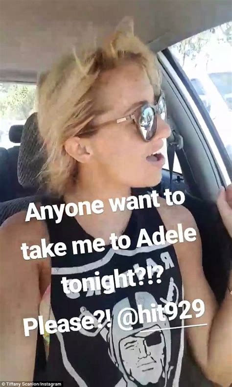 tiffany scanlon sings along to adele after split rumours daily mail online