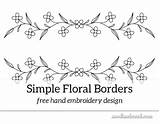 Embroidery Borders Simple Floral Hand Border Needlenthread Flower Patterns Easy Trace Designs Flowers Stitches Needles Pillow sketch template
