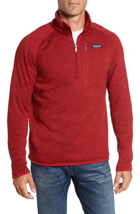 patagonia  sweater quarter zip pullover  red  men lyst