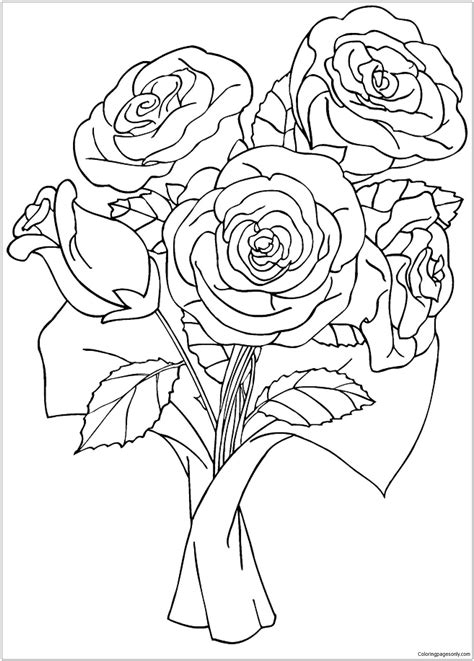 coloring sheet rose flower coloring pages select   printable