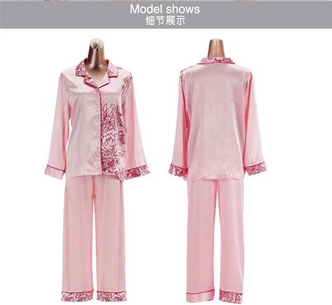 Sexy Women Silk Satin Pajama Sets Sleepwear Pants Red Womens Sleepwear