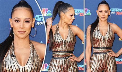 Mel B Flaunts Ample Cleavage In Plunging Jumpsuit