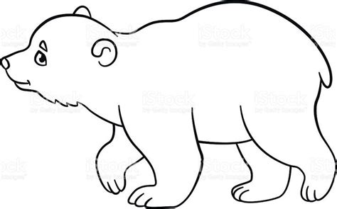 coloring pages  cute baby polar bear walks  smiles baby